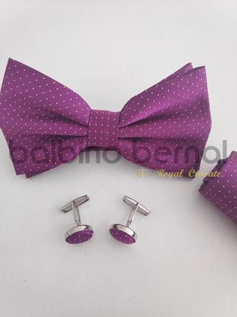 escribir Púrpura Proverbio Conjunto Pajarita Morado Buganvilla Micro L. Blanco – Balbino Bernal –  Corbatas y Complementos en Sevilla